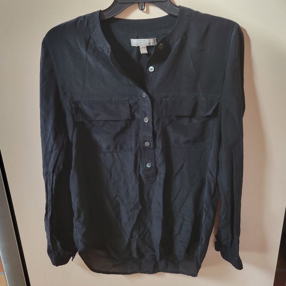 Banana Republic Black Silk Blouse